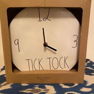 Rae Dunn Clock “Tick Tock” “Welcome” Brand new
